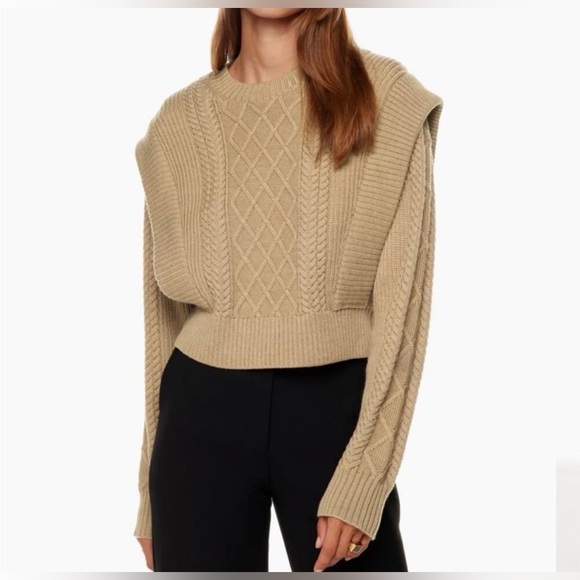 Babaton Sweaters - Aritzia Babaton Seek Cable Kit Sweater In Heather Gold/Camel size XS